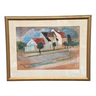 Thore Andersson, House in Skanör, 1950s, Watercolor & Paper, Framed For Sale