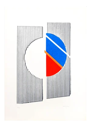 Geometric Abstract Serigraph by Michael Argov