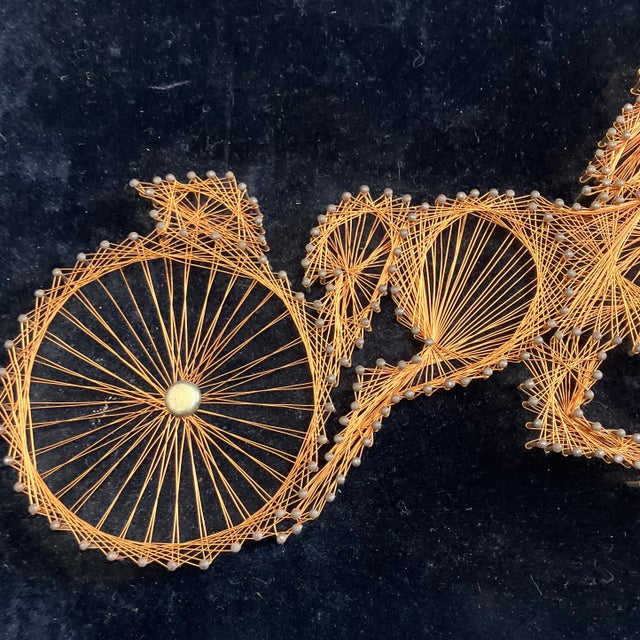 1970’s Vintage Copper Wire String Art Horse Trotter Sulky Velvet Plaque ...