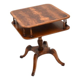 Vintage Occasional Side Table in Yew Wood, 1930 For Sale