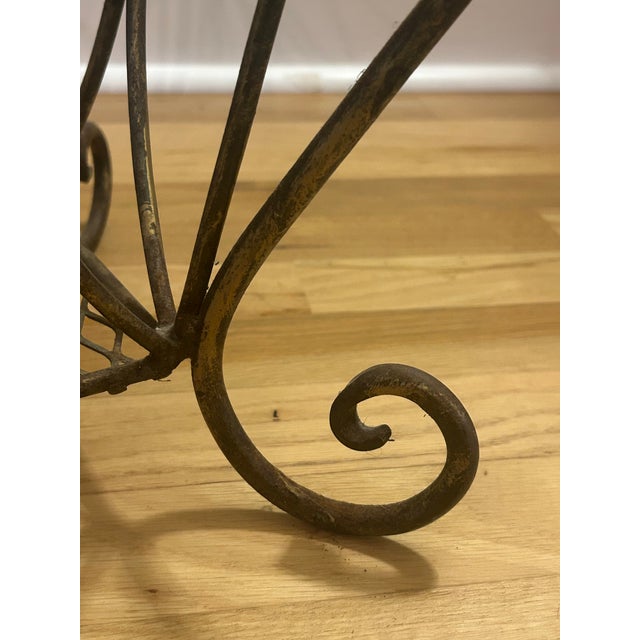 Vintage Mid-Century French Style Wrought Iron Scroll Magazine Rack For Sale In New Orleans - Image 6 of 10