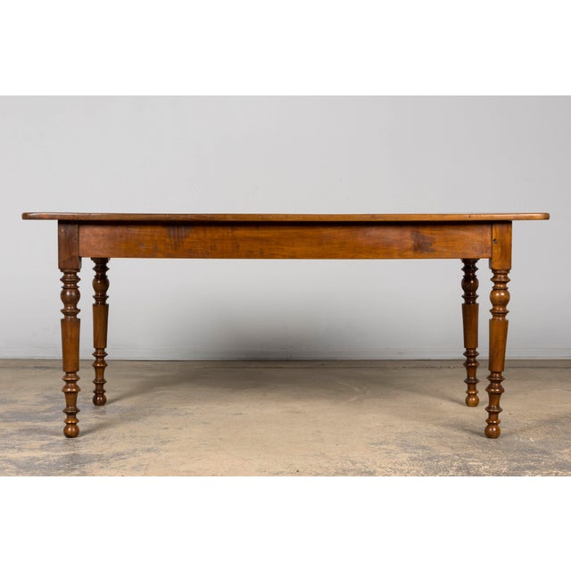 Mid-19th Century French Louis Philippe Walnut Writing Table With Three Drawers For Sale - Image 18 of 18