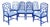 Faux Bamboo Chinoiserie Style Blue Dining Chairs in Blue Set of 8 For Sale