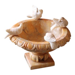 1920s Neoclassical Alabaster Urn - Pedestal Bowl For Sale