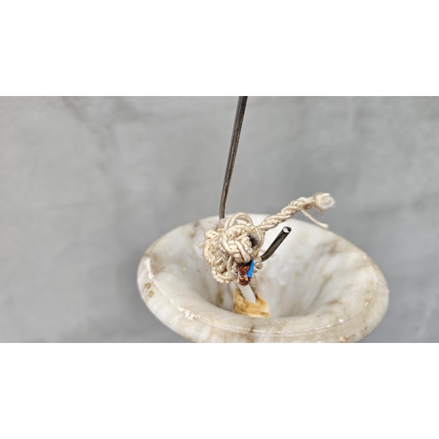 Art Deco Alabaster Chandelier, 1920s For Sale - Image 6 of 8