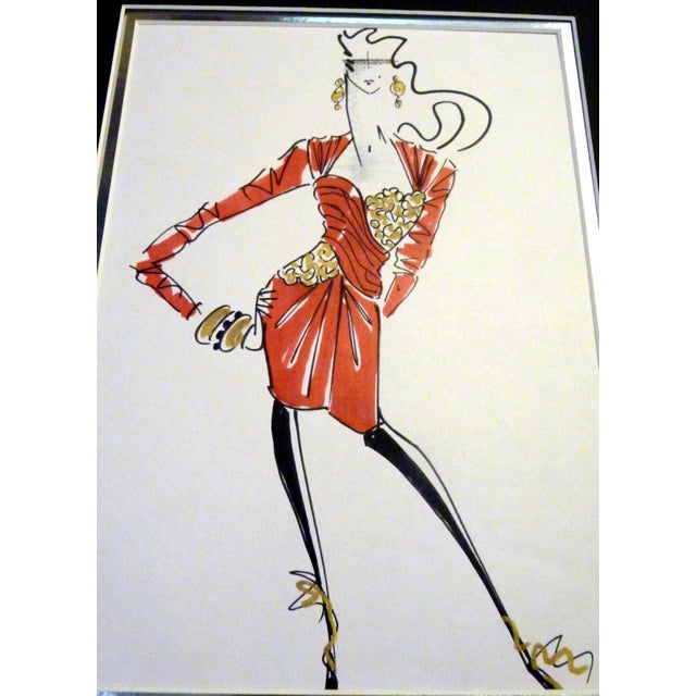 This is a set of two authentic vintage fashion stat sheet from the early 1990s, acquired in Paris. These are unsigned but...