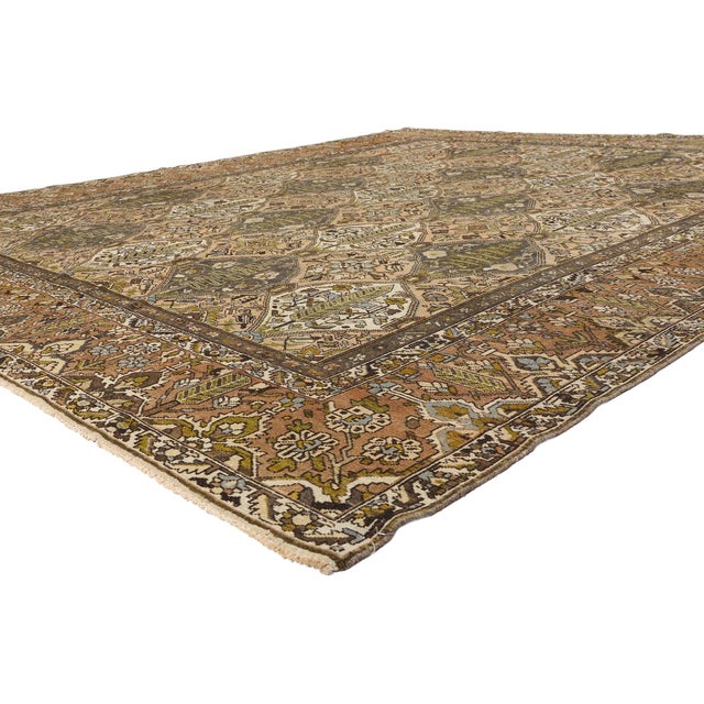 54109 Antique Persian Bakhtiari Rug, 11'08 x 13'02. The Gardens of Eternity: An Antique Persian Bakhtiari Masterpiece of...