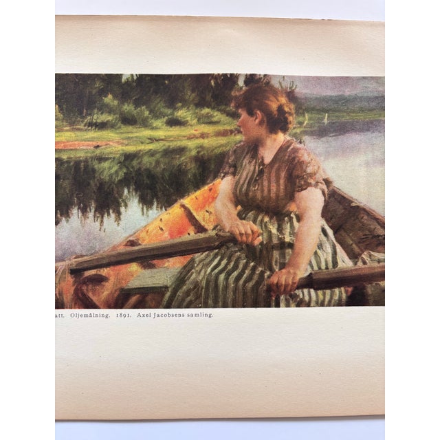 Impressionist After Anders Zorn, Midnight. Original Chromolithograph, 1904. Signed in Plate Early 20th Century Impressionist Work. For Sale - Image 3 of 12