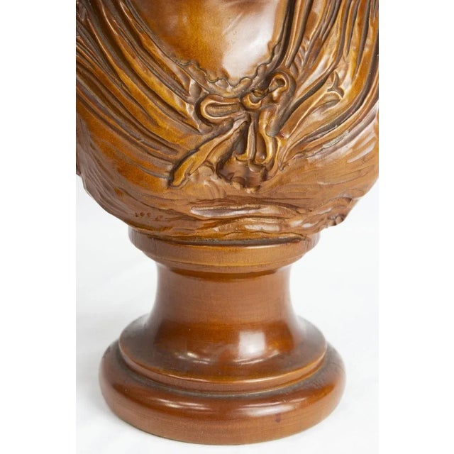 Wooden Bust of a French Peasant Woman, 1980s For Sale - Image 5 of 8