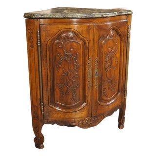 18th Century French Corner Cabinet With Musical Trophy Decor, Provence, France For Sale