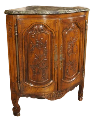 18th Century French Corner Cabinet With Musical Trophy Decor, Provence, France