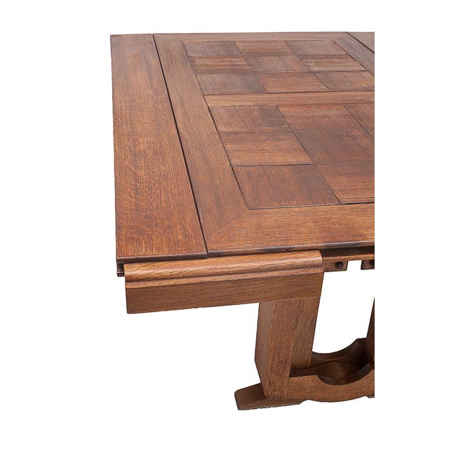 Tan Dining Table attributed to Guillerme et Chambron, 1950s For Sale - Image 8 of 12