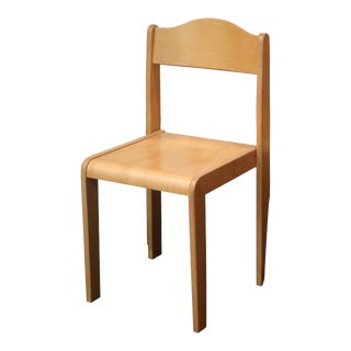 1970s Sven Markelius Style Birch Stacking Chair With Humpback For Sale
