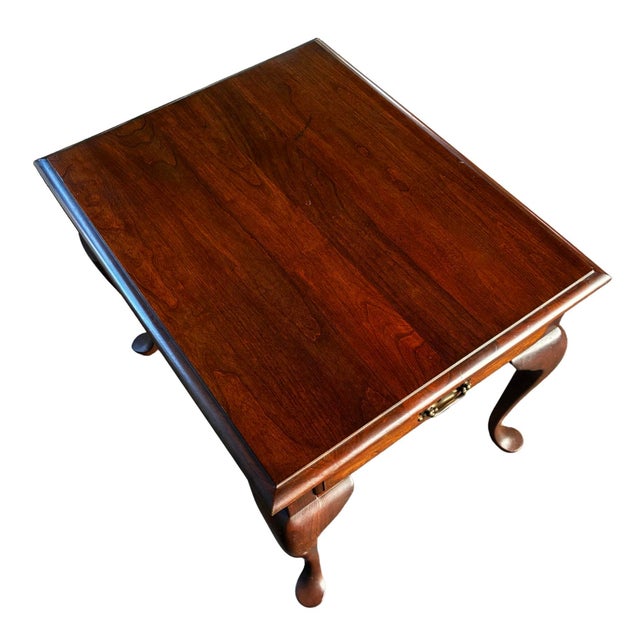 Authentic piece (Model 15-7001-3836) is crafted from solid cherry wood. Design Details • Graceful Queen Anne cabriole legs...