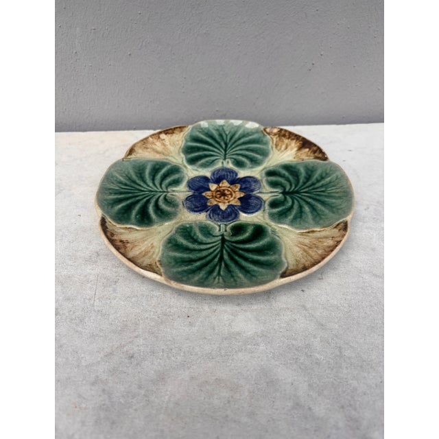 Majolica Water Lily Pond Plate Wasmuel, circa 1890.