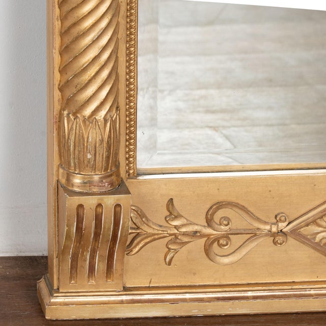 Early 19th Century Swedish Gold Giltwood Mirror With Laurel Wreath Crest For Sale - Image 12 of 14