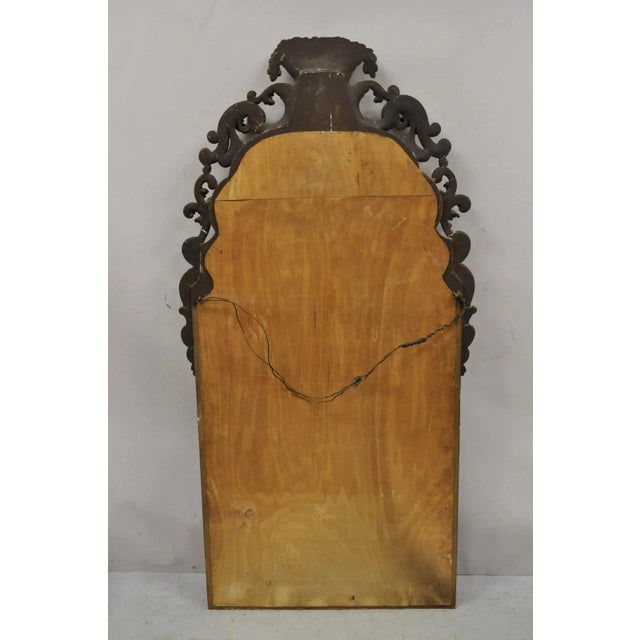 Antique French Rococo Gold Giltwood 65" Harvest Carved Fruit Basket Wall Mirror For Sale - Image 10 of 12