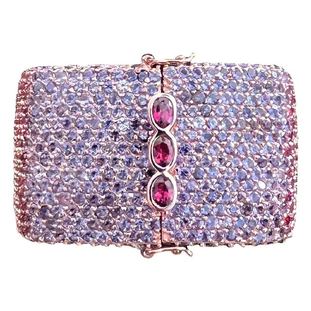 Bochic "Capri" Ruby & Multi Purple Amethyst Bangle Set In 18K Gold & Silver For Sale - Image 15 of 18