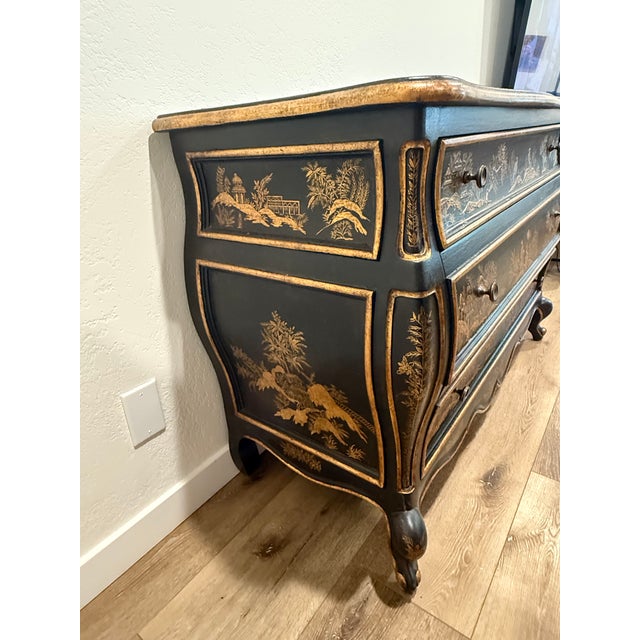 Black 1990s Nancy Corzine Chinoiserie Bombay Commode For Sale - Image 8 of 9
