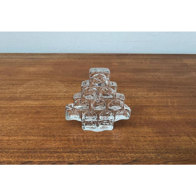 Glass Vintage German Glass X-Mas Tree Candleholder from Wiesenthalhütte, 1970s For Sale - Image 7 of 18