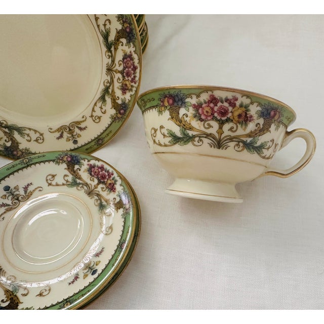 Green Vintage Black Knight "Hathaway" 34 Piece China Set For Sale - Image 8 of 11