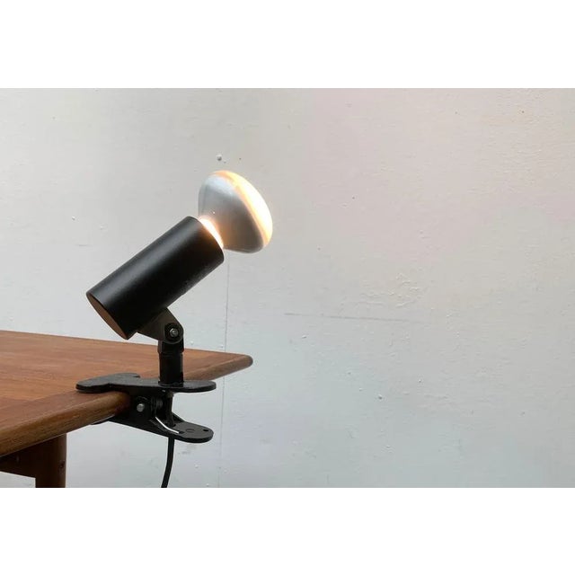 Black Postmodern German Minimalist Clamp Lamp from Erco, 1980s For Sale - Image 8 of 18