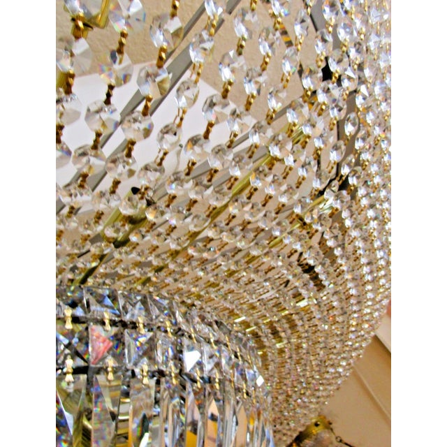 1990s Grand Schonbek 48" Diameter Petit Crystal Three Tier Flush Mount Chandelier For Sale - Image 10 of 15