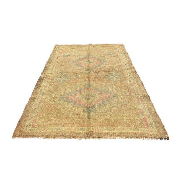 Vintage handknotted washed out wool rug from Kars region of Turkey. Approximatelly 50-60 years old. In very good condition.