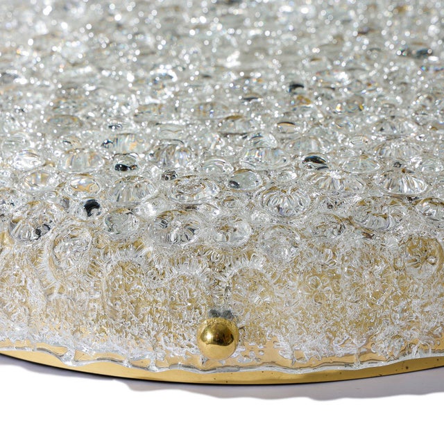 Large Round Ceiling Lamp in Hand-Blown Murano Glass and Brass from Hillebrand Lighting, 1970s For Sale - Image 11 of 12