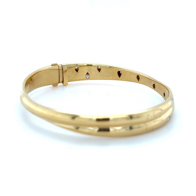 Late 20th Century Tiffany & Co. Etoile Yellow Gold, Platinum and Diamond Bangle Bracelet For Sale In Chicago - Image 6 of 7