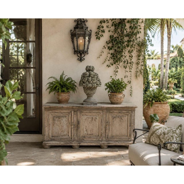 Classical Cast Stone Fruit & Floral Basket Garden Ornament For Sale - Image 12 of 12