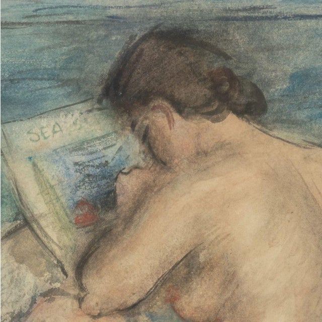 Modern Josef Foshko Nude Figures on the Beach Watercolor For Sale - Image 3 of 6