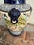 1980s Vintage Chinoiserie 15" Majolica Temple Jar With 4 Blue Lion Handles For Sale - Image 5 of 11