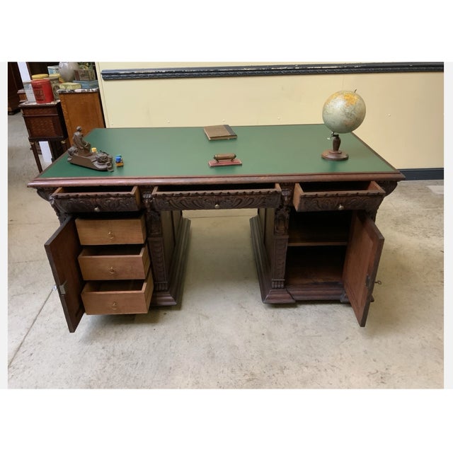 Antique Gründerzeit Partner Desk, 1880 For Sale - Image 4 of 14