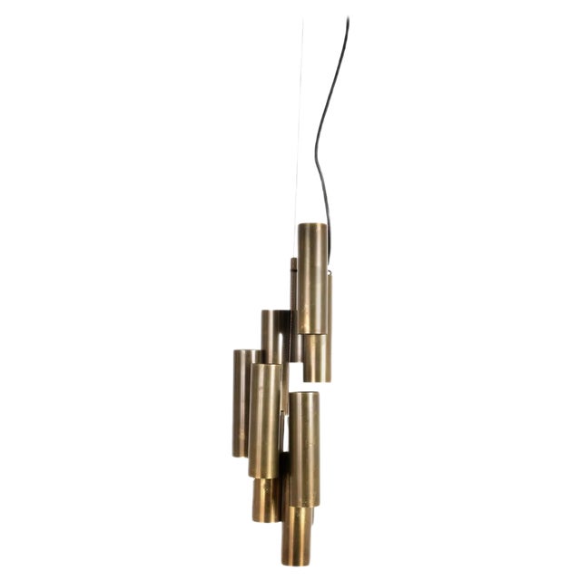 Brass Multi Cylinder Lamp in the Style of Gio Ponti from Lumière Bologna, Italy For Sale