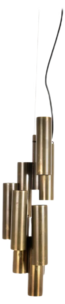 Brass Multi Cylinder Lamp in the Style of Gio Ponti from Lumière Bologna, Italy