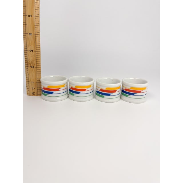 White Vintage Studio Nova Hi-Fi Rainbow Ceramic Napkin Ring Holders - 4 pcs For Sale - Image 8 of 9