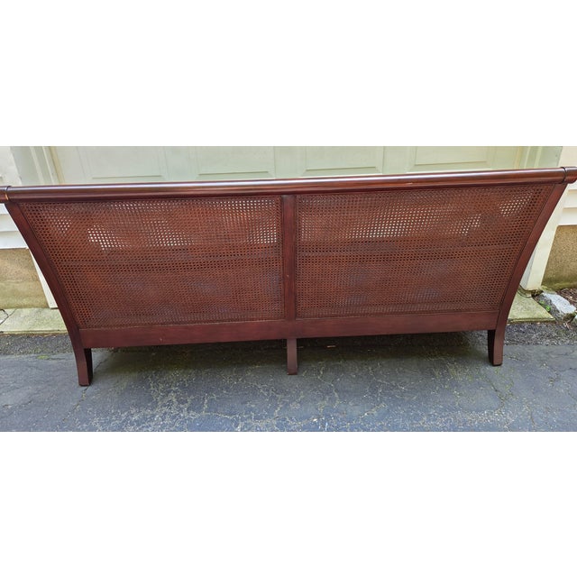 1990s Rare Ethan Allen Double Cane Empire Sofa Couch West Indies British Classic For Sale - Image 16 of 18