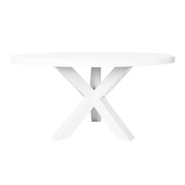 Contemporary Matthew Izzo Home Greer Round Glossy White Lacquer Dining Table With Tripod Base For Sale - Image 3 of 9