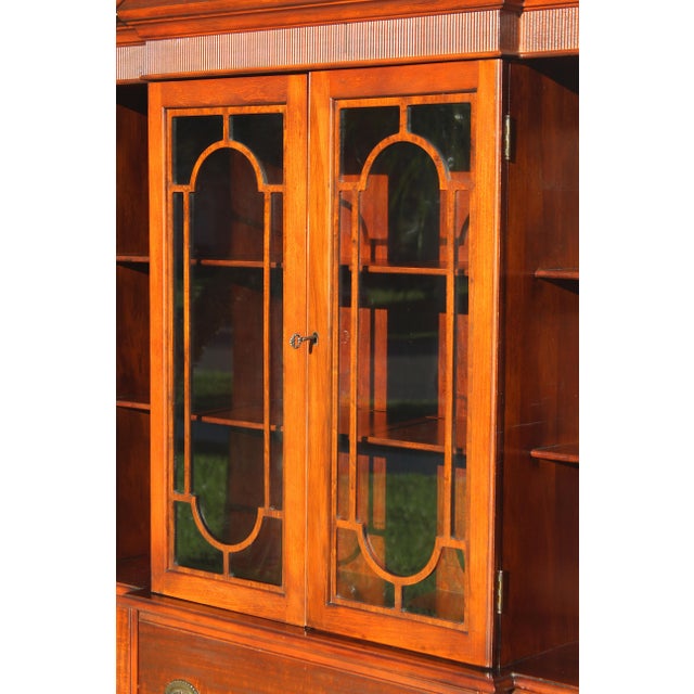 Brown Mid-20th Century Maddox Mahogany Breakfront Cabinet With Butler’s Secretary Desk For Sale - Image 8 of 18