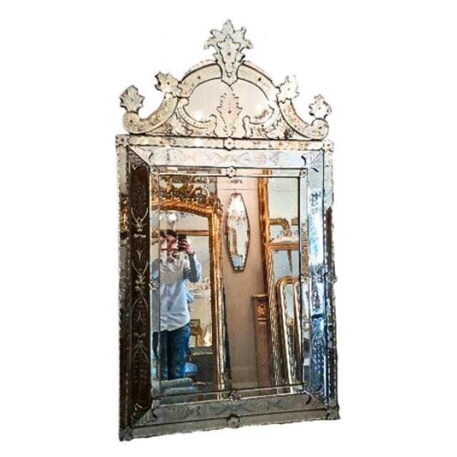 Baroque 19th Century Venetian Style Napolean III Mirror For Sale - Image 3 of 6