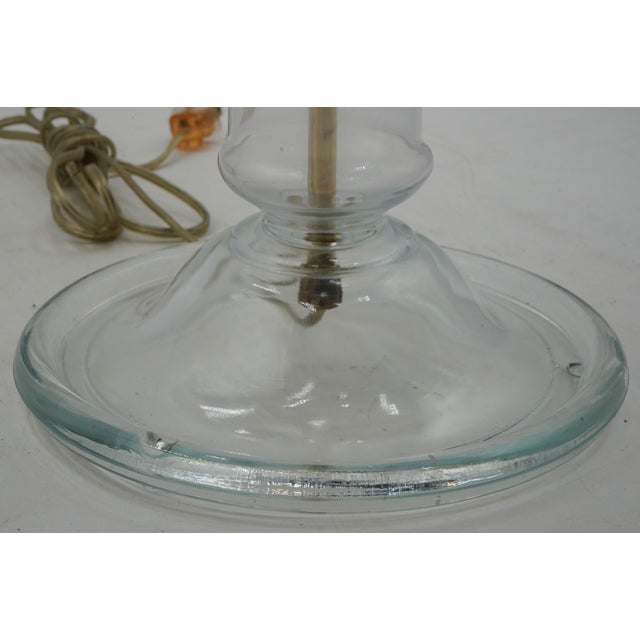 1980s Speer Pair of Brass & Blown Glass Tower Lamps For Sale - Image 10 of 13
