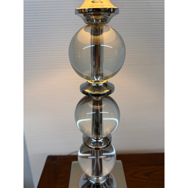Transitional Acrylic Orb Table Lamp For Sale - Image 12 of 12