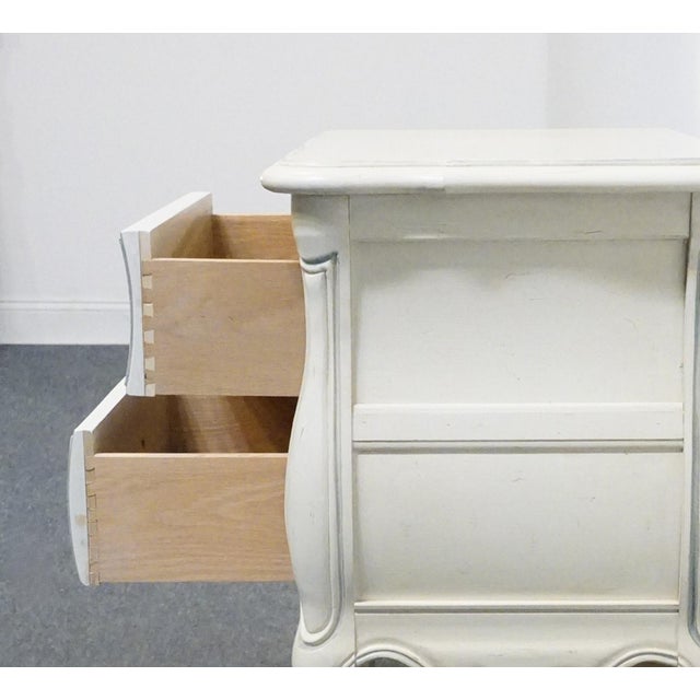 Wood Thomasville Furniture Debussy Collection Off White Painted French Provincial 29" Two Drawer Nightstand 9455-810 For Sale - Image 7 of 12
