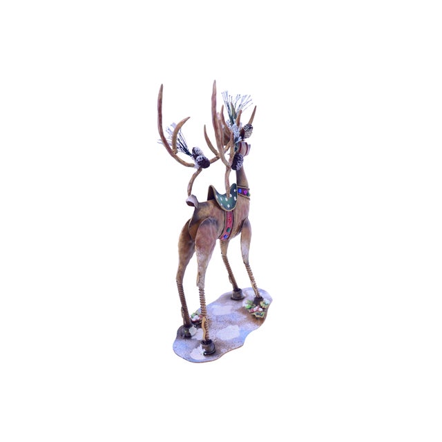 Traditional Holiday 14" Stag Reindeer For Sale - Image 3 of 10