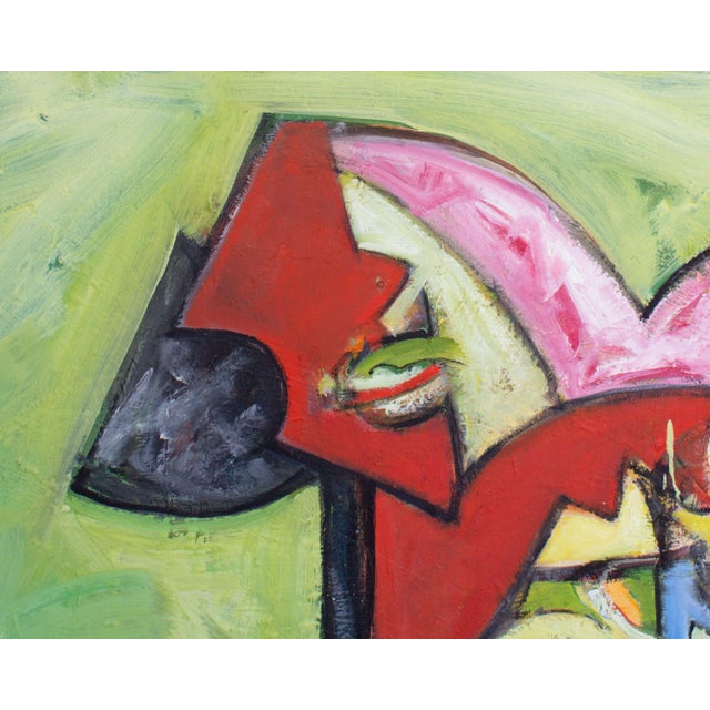 Textile Abstract Oil on Canvas Painting by James L. Bruch For Sale - Image 7 of 8