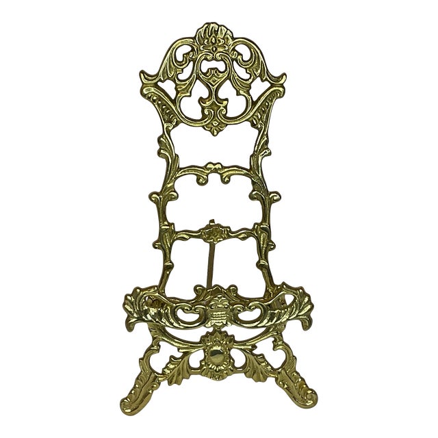 Vintage Baroque Brass Table Top Easel. Chairish