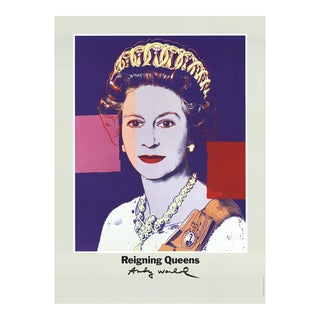 1986 Andy Warhol 'Queen Elizabeth II of England from Reigning Queens' Pop Art Purple Denmark Offset Lithograph For Sale