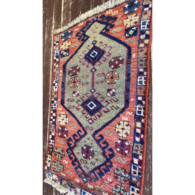 Tribal Antique Oushak Yastik Anatolian Rug, the Stars 16" X 28" For Sale - Image 3 of 8