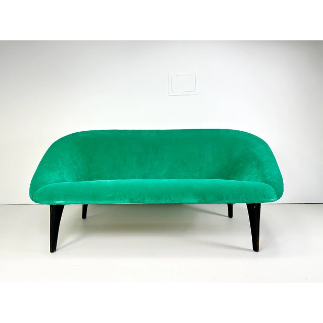 Arne Norell “Lido” Sofa for Westbergs. Sculptural Black Lacquered Legs Support this Unique 1960’s Sofa Form. More recent...